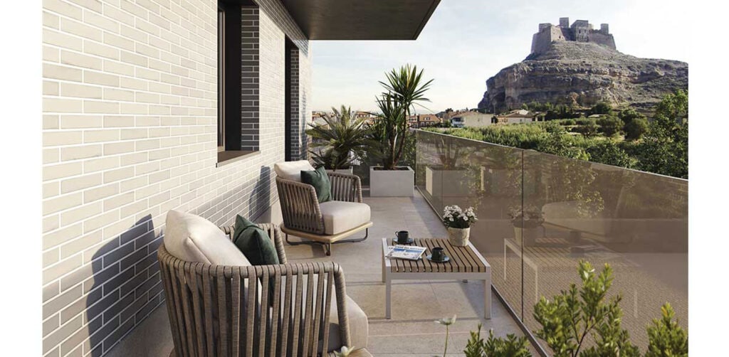vista desde la terraza del edificio residencial la fuente de monzón